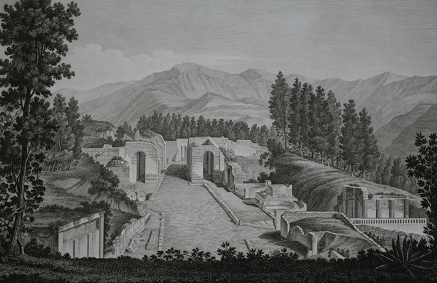 Pompejis ruiner. Udsigt til udgravningerne ved siden af byporten