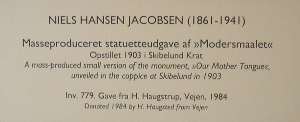 En skiltetekst på Vejen Kunstmuseum