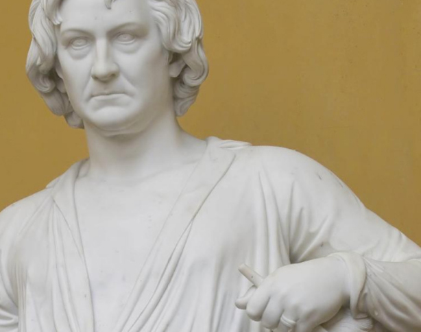 Bertel Thorvaldsen (1770-1844): Bertel Thorvaldsen med Håbets gudinde. 1839