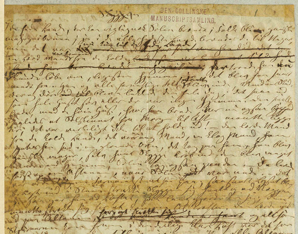 H.C. Andersens (1805-1875) originalmanuskript til eventyret "Skyggen" fra 1847