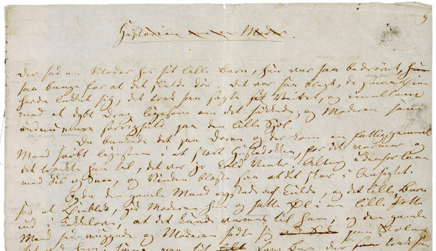 H.C. Andersens (1805-1875) originalmanuskript til eventyret "Historien om en moder" fra 1848