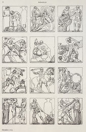 Herakles 12 arbejder, aftegninger af metoperne på Zeustemplet i Olympia